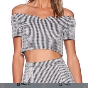 MINKPINK scalloped sweetheart checkered  Crop Top
